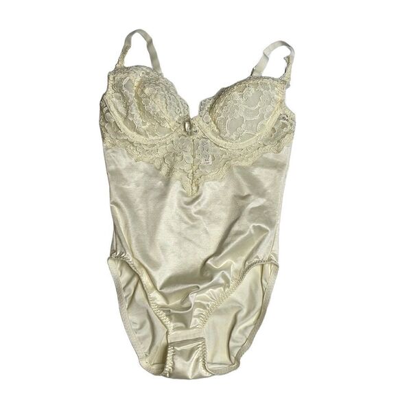 Vintage Victorias Secret Cream Lace bodysuit 34B - Picture 1 of 4